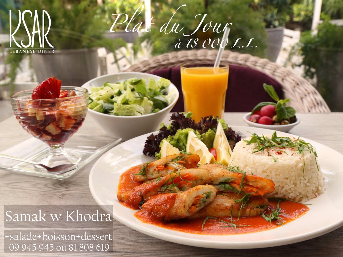 Ksarbyblos's tweet photo. Mouthwatering “Samak bil khodra “ "سمك بالخضرا" for Wednesday 
Free Delivery
#ksarlebanesediner #ksarrestaurant #ksar #platdujour #specialoftheday #fish #seafood #samak #tasty #delicious #food #foodie #foodies  #livelovelebanon #livelovebyblos #byblos #lebanon https://t.co/NMvRkbzhlU