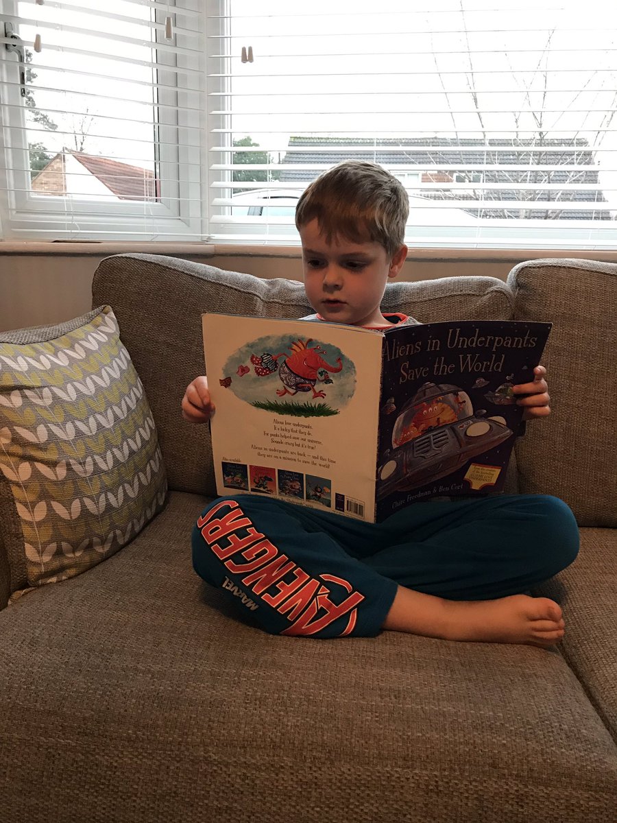 rachdutt's tweet photo. Danny thinks anything about underpants is very funny!! Also loves now being able to read stories to his little brother. #MVlovetoread #DDY1 https://t.co/NfzbrkS6kb