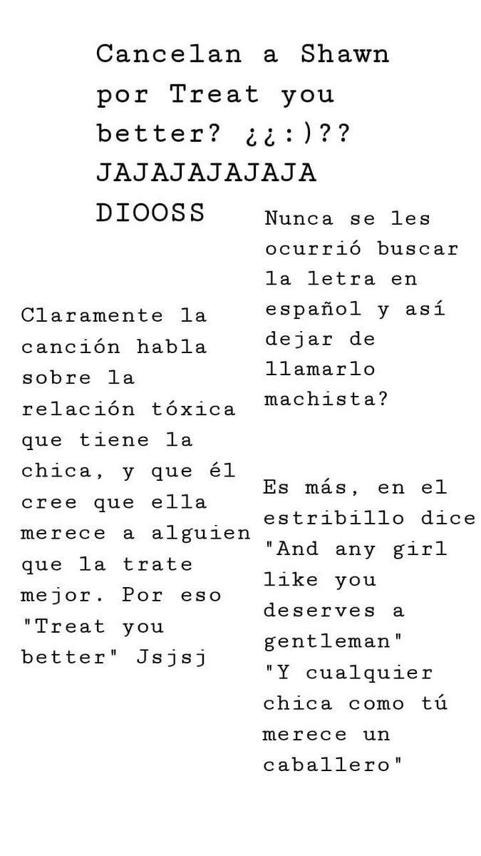 kiarssxx's tweet photo. A algunos/as no les da la cabecita.
Primero informense antes de saltar a decir que Shawn Mendes es machista y demás.
Traduzcan las letras de las canciones al español y van a ver que en ninguna canción denigra a la mujer ni nada por el estilo.

#JFCShawnMendes https://t.co/hht0CFJ2hk