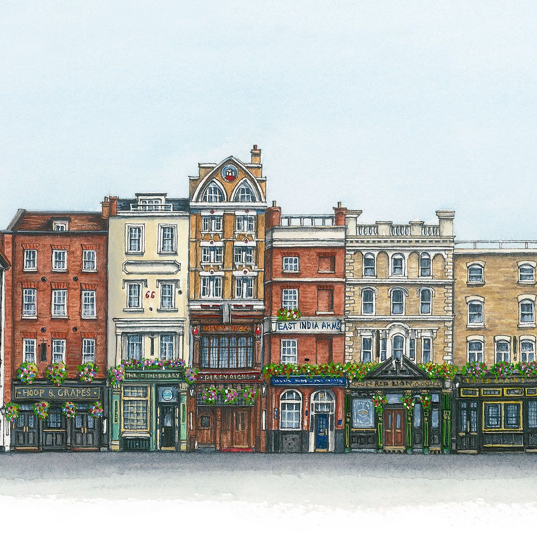 art4site's tweet photo. We're super excited to curate all the lovely prints for our exhibition which opens in just 23 days, including 'City of London Pubs' by @elainegillart. Find out more about Elaine's pen and watercolour works at: https://t.co/WYi9w8aBnz https://t.co/kTexSMhjwc