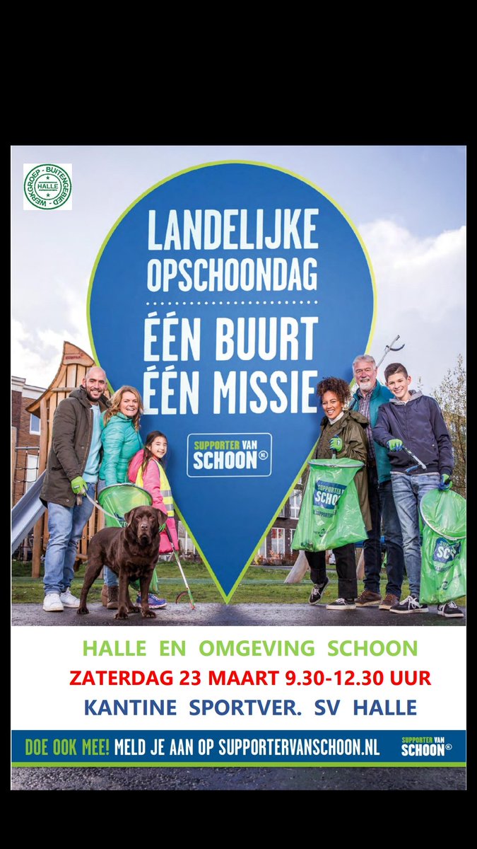 Werkgroep Buitengebied Halle <a href="/gem_bronckhorst/">Gemeente Bronckhorst</a> organiseert  zwerfafval opruimactie #Halle op zaterdag 23 maart. Doe mee!!! @nederlandschoon <a href="/HupHalle/">SV Halle</a>