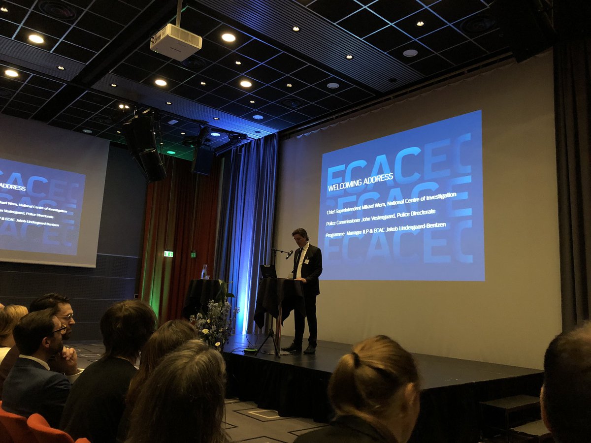 Jerry_Ratcliffe's tweet photo. Commissioner John Vestergaard (Danish National Police) kicks off #ECACdk2019. Good day ahead! https://t.co/lf9qMawDmA