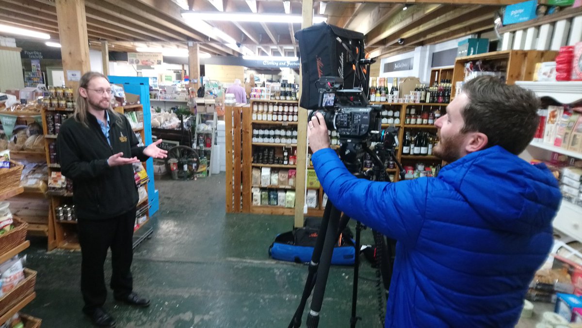 More filming yesterday in #Cornwall <a href="/FreshGroundFilm/">Fresh Ground Films</a>
Alex Rainbow from <a href="/CornwallCouncil/">@cornwallcouncil</a> talks #circulareconomy
Our host, the wonderful <a href="/BaileysCS/">Bailey Country Store</a> in #Penryn