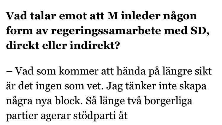 anderslindberg's tweet photo. Detta är så talande. Kristersson stänger inte ens dörren till SD i regeringen 👇 https://t.co/RSZxo3HXTK