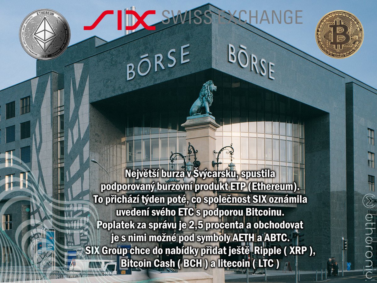 Nyní můžeme obchodovat s Btc a Eth na největší burze ve Švýcarsku "SIX Swiss Exchange"
cointelegraph.com/news/six-swiss…