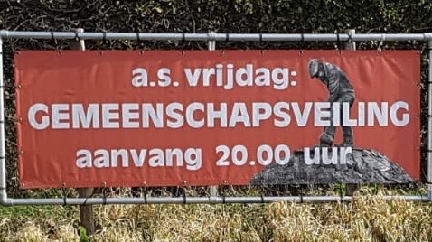 Vrijdag om 20.00 uur Gemeenschapsveiling Onderdijk, in t Dorpshuis. #doeslief #voorelkaar