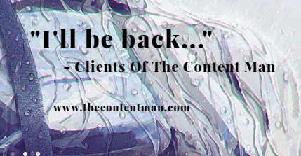 RMTheContentMan's tweet photo. 'I'll be back.." - Clients of The Content Man.
#InspirationalQuotes #contentwritingservices #contentwriting #content #thecontentman #writingcontent #quotesoftheday https://t.co/eTr9PHdwfp