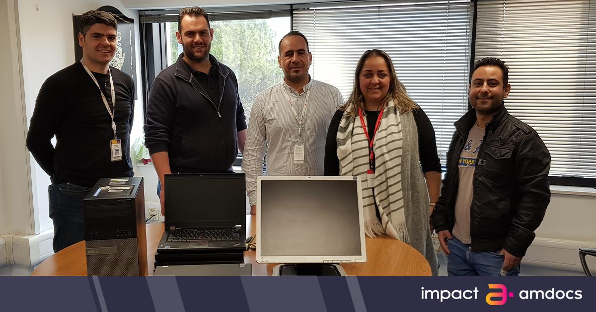 Amdocs's tweet photo. One thing we love about partnering within the community is the ability to give back, especially with items they need. We were recently able to provide 7 laptops and 4 desktops to our community partner in Cyprus.

#iamdocs - are you? https://t.co/E18D4qMvOf
#iamdocsCY #iamray https://t.co/LWOJzSmohc