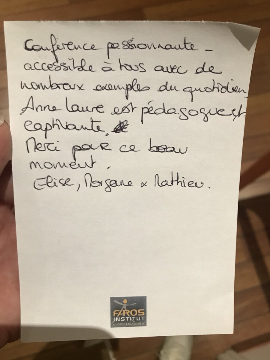 Un grand merci aux participants et à Anne-Laure Nouvion pour cette superbe conférence sur le lâcher prise neurologique, hier soir.
La preuve en image avec ce commentaire à chaud  !