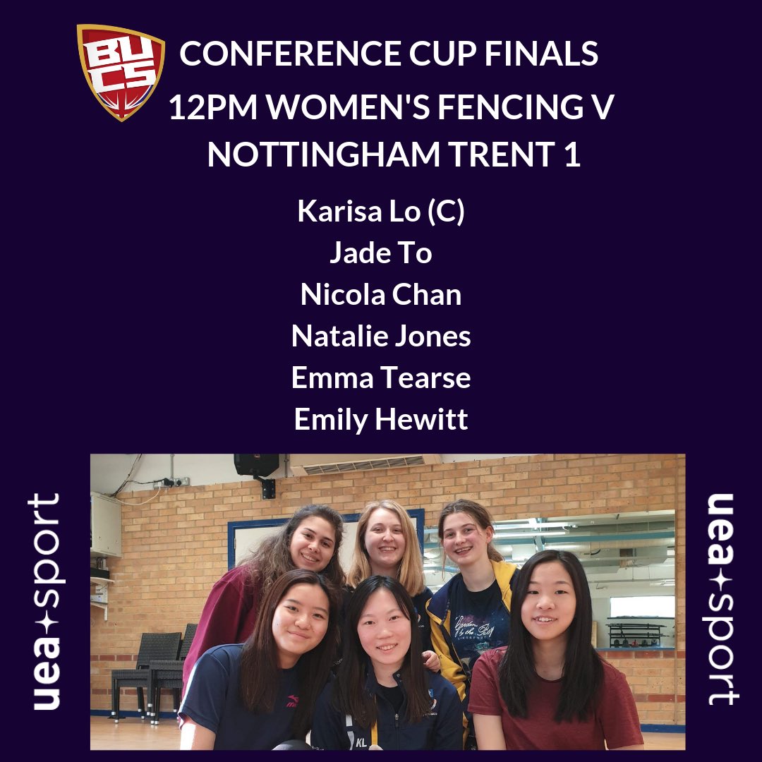 ueasport's tweet photo. BUCS Conference Cup Finals| @UEA_Fencing face Nottingham Trent at 12pm #ueasport #ueafamily #BUCSConferenceCup https://t.co/060Im5A48P