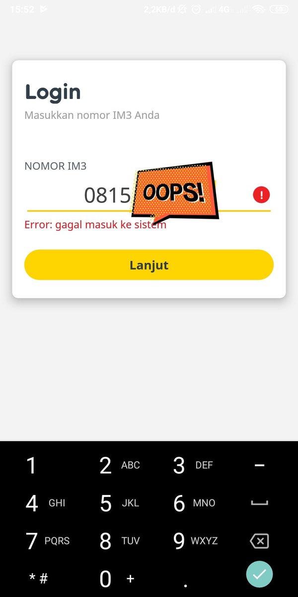 KoIrwan's tweet photo. Sejak kemaren auto logout, masukan nomor gagal. Sudah di uninstall, login lagi tetap gagal. @IndosatCare @IM3Ooredoo https://t.co/bxtUU7Qff6