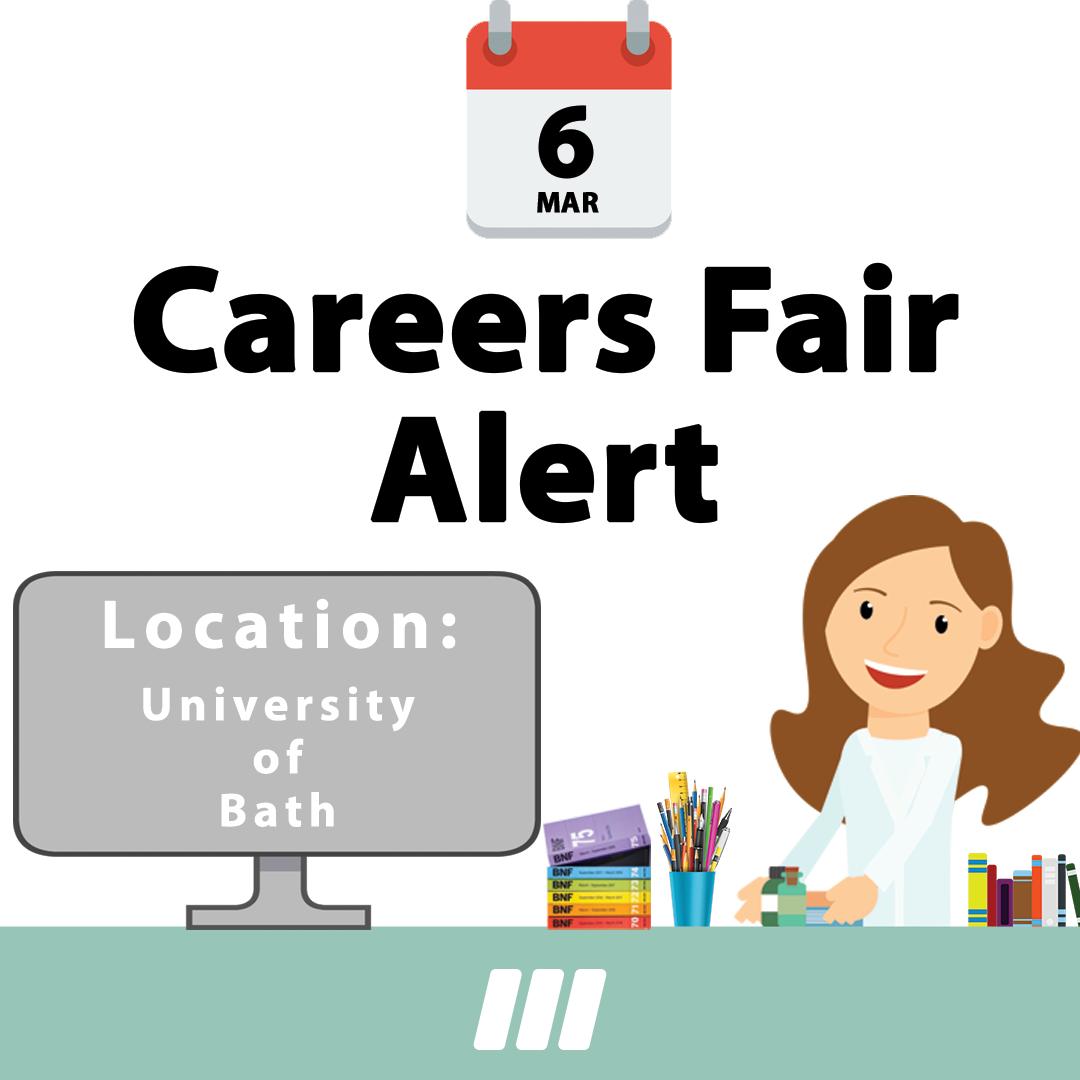Careers Fair Alert! If you are at Bath University, then come and see us today! We are here to answer any questions you have! <a href="/UniofBath/">University of Bath</a> #CareersFair #Pharmacy #DayLewisPharmacy