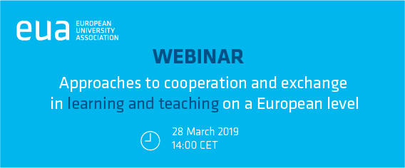 euatweets's tweet photo. 📢 Registration is now open for the #EUAwebinar ‘Approaches to cooperation and exchange in #learning and #teaching on a European level’, which draws on EUA’s work in #EUALearnTeach. Get more information and apply now https://t.co/sKxZ7qQOeq #EFFECT_EU https://t.co/OGFEVcgL8O