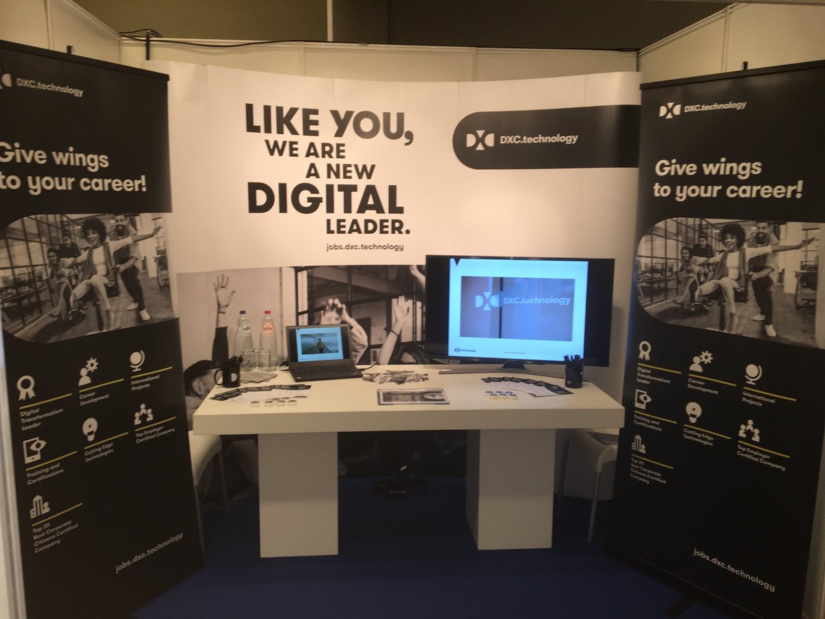 DXCbelgium's tweet photo. Today DXC welcomes interested candidates at the ULB-Solvay Job Fair for Engineers in Brussels!
Excited! #DXCCampusTour #jobfairs #recruitment https://t.co/sFDRu7ODAr