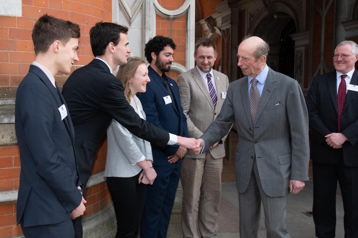 RoyalHolloway's tweet photo. His Royal Highness The Duke of Kent meets members of the student volunteering team at Royal Holloway, University of London where His Royal Highness attended a lunch with students and staff and visited the university’s Picture Gallery. Image credited to Royal Holloway. https://t.co/coQF35C5Us