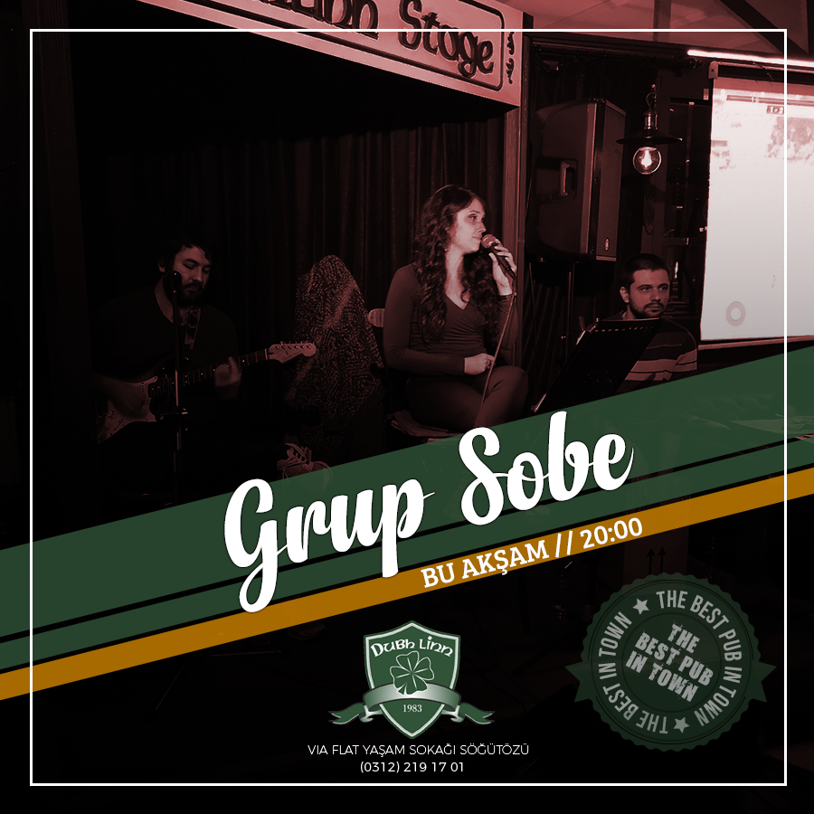 viaflatdubhlinn's tweet photo. Grup Sobe bu akşam 20:00'da Dubh Linn Via Flat'te!🍀
Rezervasyon (0312) 219 17 01
.
. #ankara #dubhlinn #çarşamba #viaflat #irishpub #pub #eğlence #etkinlik #müzik #armada #yaşamsokağı #çarşamba #CanlıMüzik #iyiyemek #iyimüzik https://t.co/0jb2PIXHN4