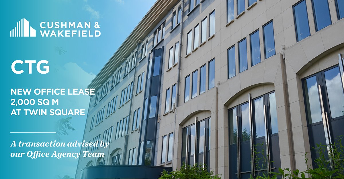CushWakeBELGIUM's tweet photo. #OFFICE - We are welcoming CTG - Computer Task Group, an IT services provider, in the Twin Square. New lease of +/- 2,000 sq m advised by our #CWexperts from our Office Agency Team. #CWWhatsNext #CRE @CTGinc https://t.co/agT0WbrMIq