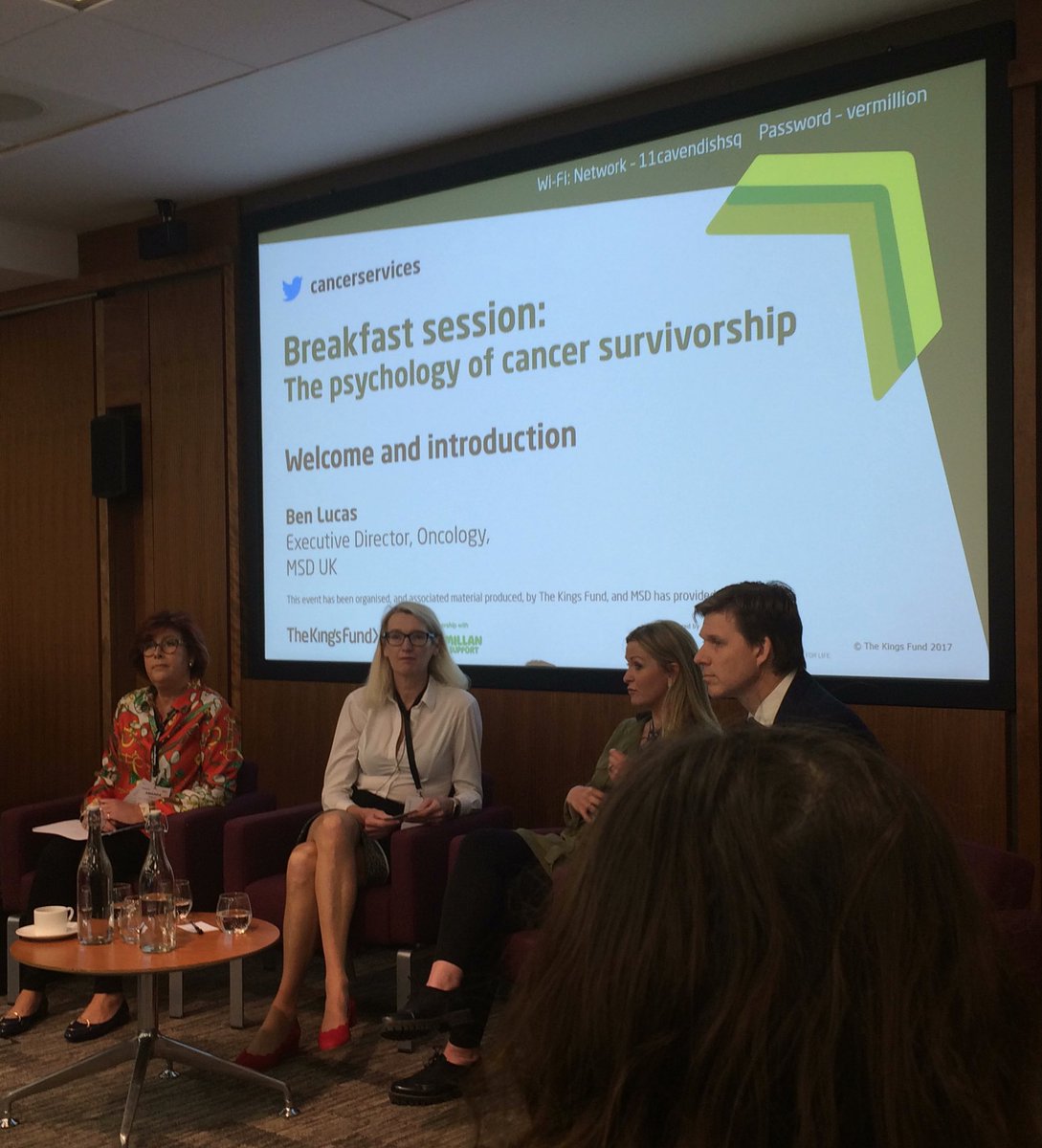 Interesting discussions during the breakfast session with <a href="/lynda_thomas/">Lynda Thomas CBE (she/her)</a> #cancerservices on the psychology of cancer survivorship