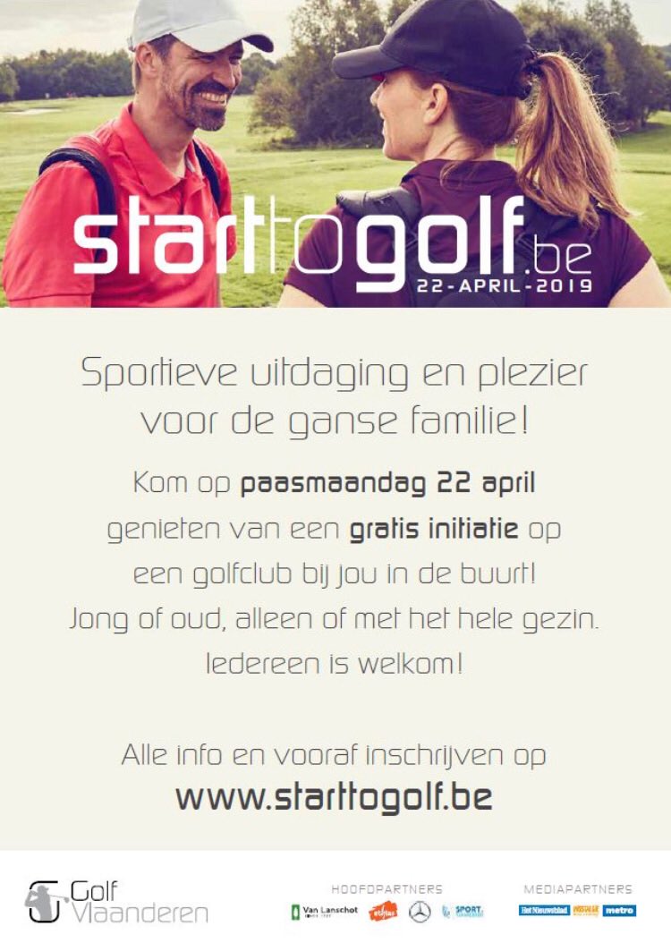 Starttogolf-dag op paasmaandag 22 april! Save the date. starttogolf.be