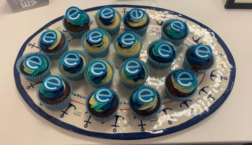 WeAreOneElement's tweet photo. Stockport Stack Emissions and Asbestos teams preparing for #OneElementWeek presentations. Thanks to the Stockport Head Office team for their help and to Melanie Schilling for her amazing One Element cupcakes #tastedevenbetterthantheylooked https://t.co/cf2LGAHfrT