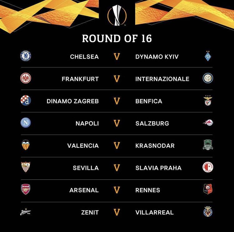 Oitavas Europa League Liga Campeões Acabou : Oitavas Europa League havia bloqueio esportivo político ucranianos russos enfrentarem Poderíamos duelos times q presenças constantes Liga Campeões Acabou ñ acontecendo bons confrontos nenhum super
