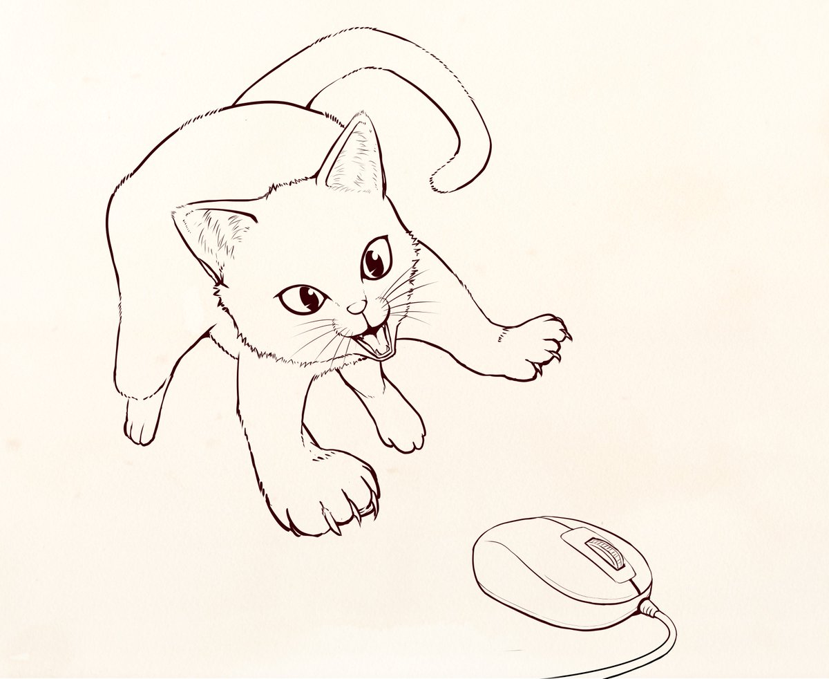 昔描いて使わなかったものですが便乗して… #ネコの日 