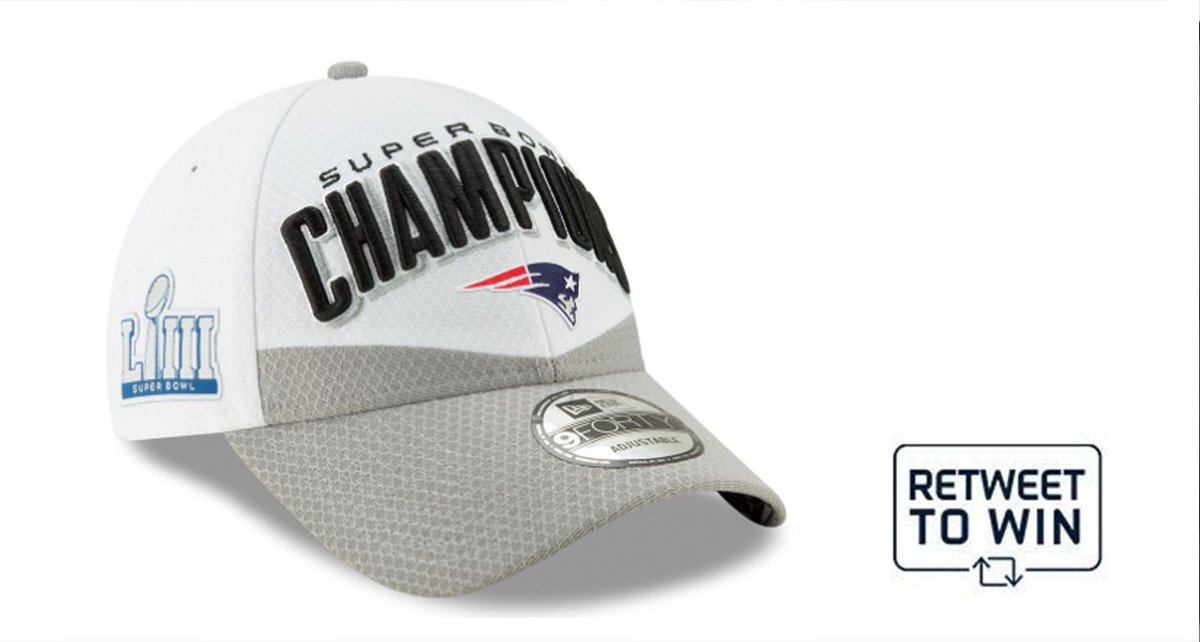 Patriots's tweet image. Championship style.

RT to enter to win a #Patriots #SuperBowl Champs @NewEraCap. 

#PatsHatFriday rules: bit.ly/2No6QxO