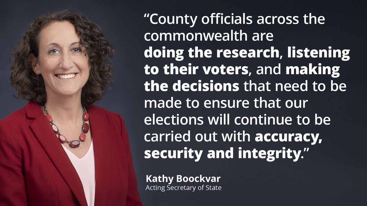 PAStateDept's tweet image. PA counties are working hard to address the need for voter-verifiable paper ballots. Recently, Philadelphia officials voted to select a new voting system under updated standards for security, auditability and accessibility. bit.ly/2Vg2lbj
