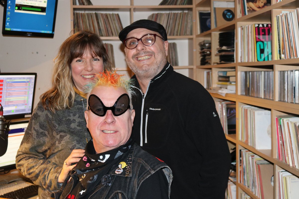 muir_christine's tweet photo. The little Punky gathering today @SusyRadio brilliant 2 chat 2 @spizzenergi and @mr_markwilliams in the studio today and spin some sounds 🤩#punk #liveradiointerview #CityofEyes https://t.co/u5L8YMVH7b