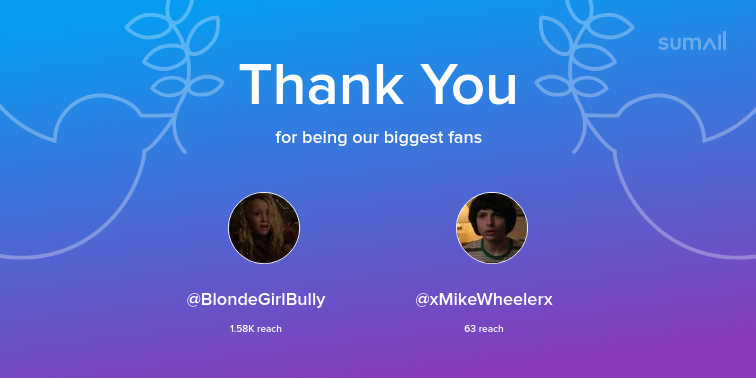 TheirMage_'s tweet image. Our biggest fans this week: @BlondeGirlBully, @xMikeWheelerx. Thank you! via sumall.com/thankyou?utm_s…