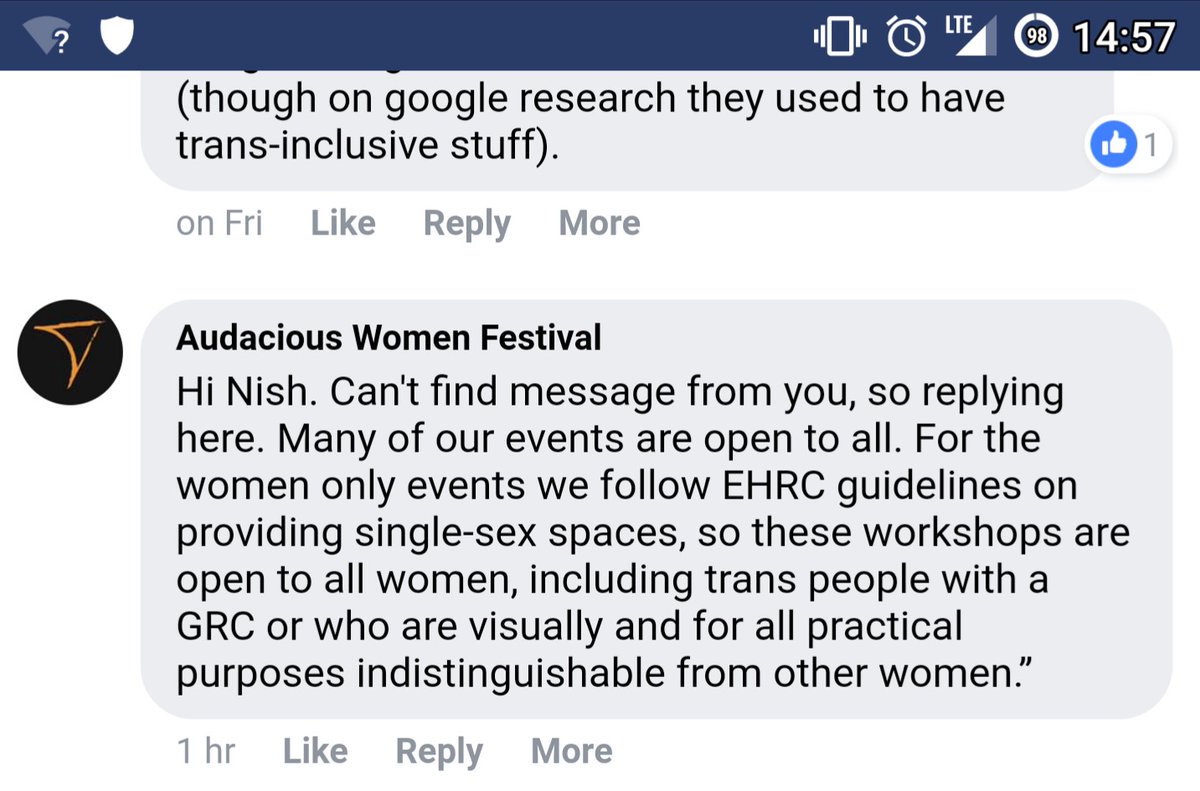 The way <a href="/AWfest/">Audacious Women Fest</a> is choosing to define "women" is offensive and insensitive. We hope other organisations will now honour the boycott of the festival for its trans &amp; nb exclusionary stance.