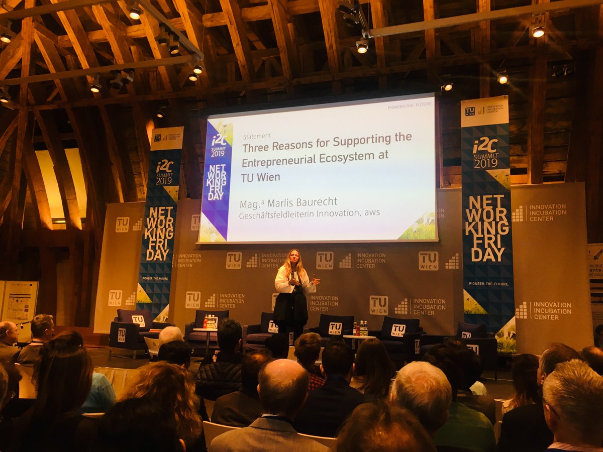 TUWi2c's tweet image. Marlis Baurecht from Austria Wirtschaftsservice is now sharing Three Reasons for Supporting the Entrepreneurial Ecosystem at  TU Wien
#i2cTUWien #networkingFriday