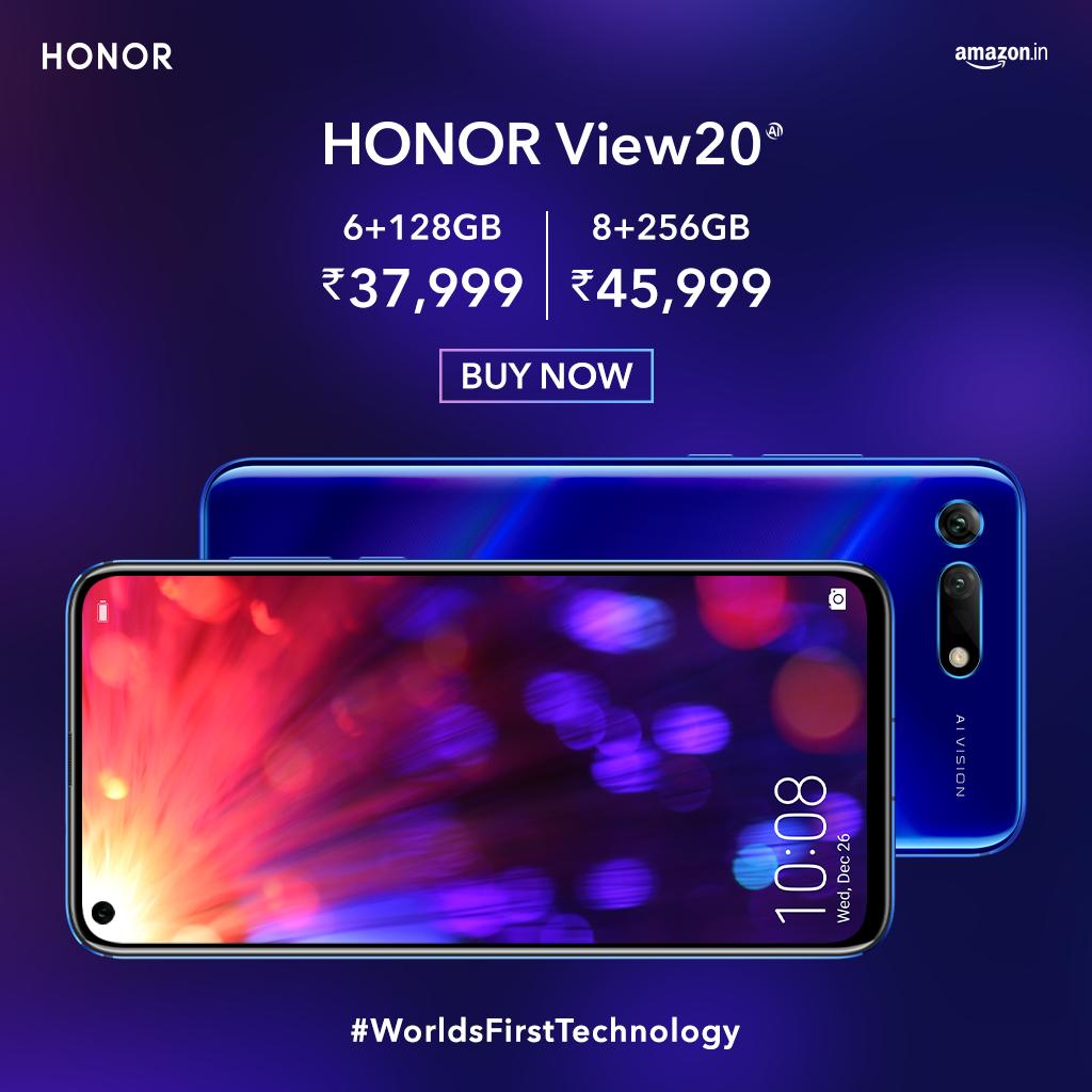 HiHonorIndia's tweet image. Try something you have never seen before with #WorldsFirstTechnology 
Experience all this in the #HONORView20 with 6+128GB at INR 37,999 and 8+256GB at INR 45,999 from Amazon India.
#SeeTheUnseen @amazonIN : amazon.in/dp/B07DJ8K2YQ