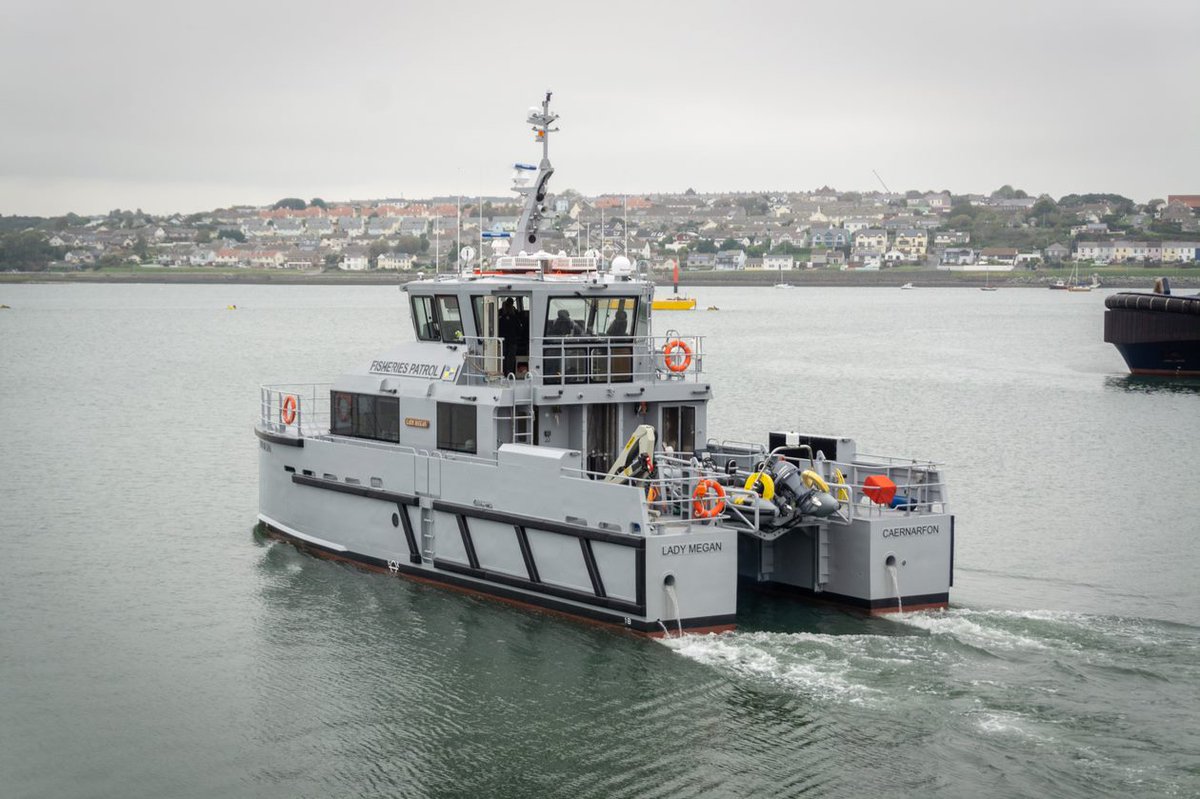 Mainstay_Marine's tweet photo. Another great day yesterday at the naming ceremony for FPV Lady Megan @WG_fisheries. Another magnificent vessel to add to the fleet β¦ #builtbyus #fisheriespatrol #welshwaters #catamaran #boatbuild https://t.co/Nj24y8Kptd
