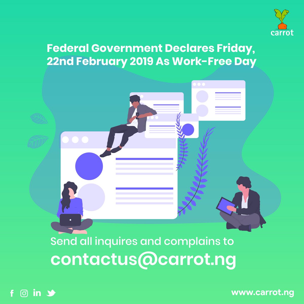 Carrotngr's tweet photo. Please send all inquires and complains to contactus@carrot.ng and they will be attended to.
.
.
#thinkcarrot #carrotngr #wiils #testament #widows #marriage #education #estates #properties #planning #planningahead #management #willsandtrust #family #estateplanning #solution #brand https://t.co/MEtvysOSpN