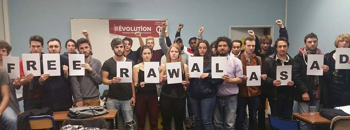 WaliKha25783621's tweet image. Solidarity from activists of Révolution from Toulouse, France.
#ReleaseRawalAsad
#DownWithStateRepression

#RawalAsad a Pakistani leftist &amp;amp; #PYA leader who has been arrested after a protest called by #PTM due to killing of one of their leaders #ArmanLuni