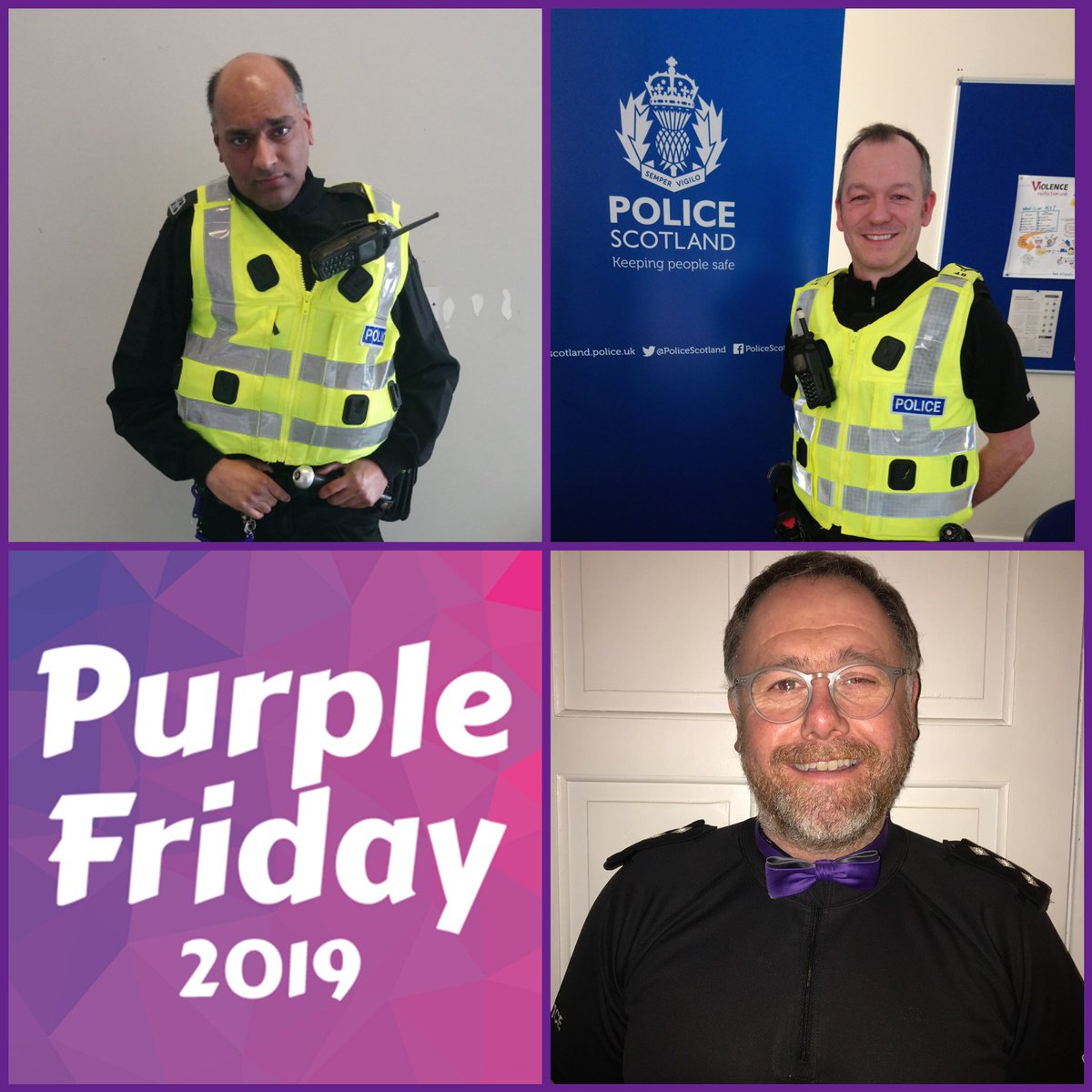 PSOSSAyrshire's tweet photo. All of our officers from South Ayrshire Police including our LGBT Allies are proud to support #PurpleFriday!
@LGBTYS @southayrshire
#BeLGBTinvolved #LGBTCatalyst #PurpleMap #LGBTBorders https://t.co/8MPzQsFkgs