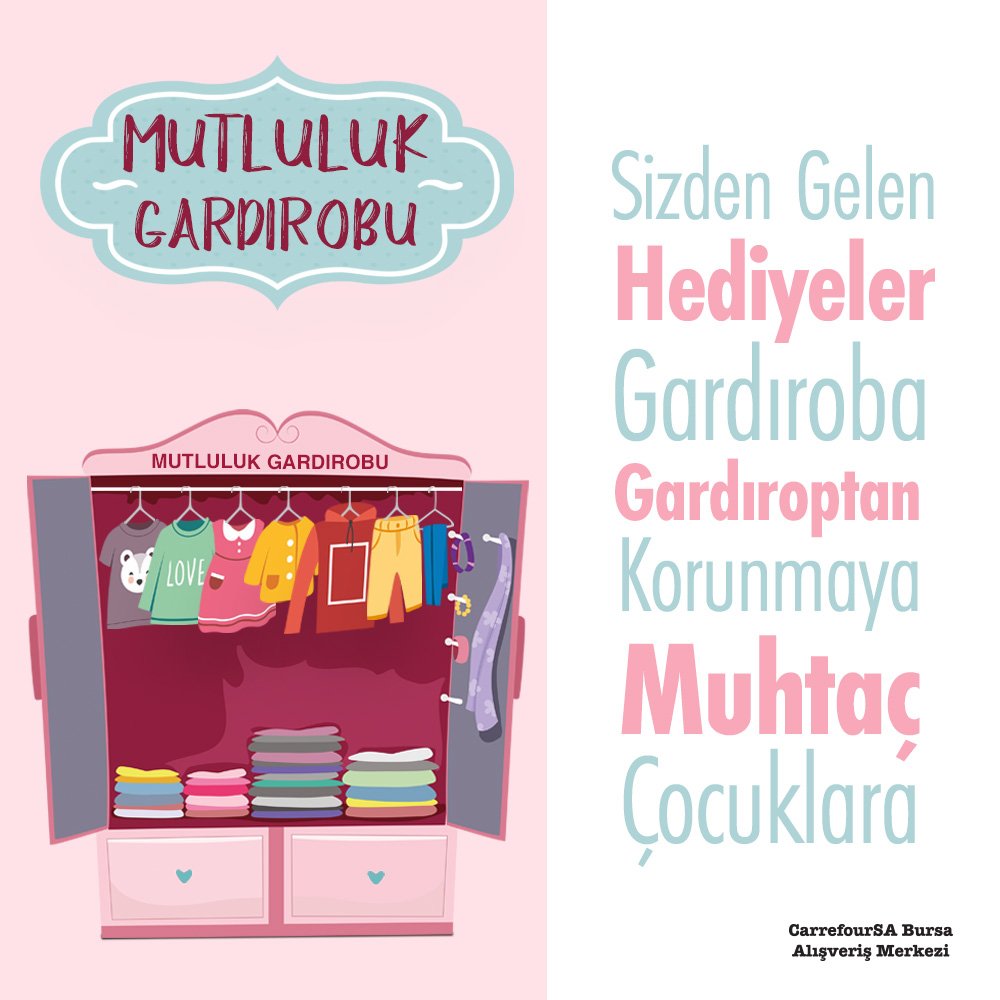Çocukların dünyalarını güzelleştirmek sizin elinizde! Mutluluk Gardırobu ile çocuklarımızın dünyalarına renk katarak siz de onların yüzlerini güldürün! 🎀👕🧤🧦 Koruncuk Vakfı

#KoruncukVakfı #vakıf #sosyalsorumuluk #bağış #mutluluk #umut #gelecek #çocuk