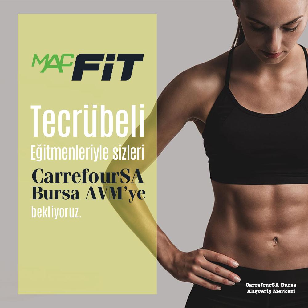 MACFit’te uzman yönetim ekibi ve tecrübeli eğitmenleriyle sağlıklı, dinç ve fit bir vücuda sahip olabilirsiniz. Spora ilk adımınızı atın ve CarrefourSa Bursa AVM’mizi ziyaret edin.💪🏼⚡️🏋🏼‍♀️  

#MacFit #spor #dinç #fit #sağlık