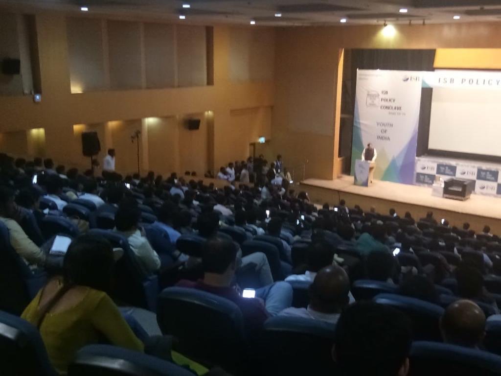 varungandhi80's tweet photo. Gave a keynote speech on ‘Political Reforms’ at the ISB Policy Conclave 2019 in Hyderabad. I wish I could have stayed a little longer at the institution and interacted more with all present. https://t.co/sC5GpYCFxW