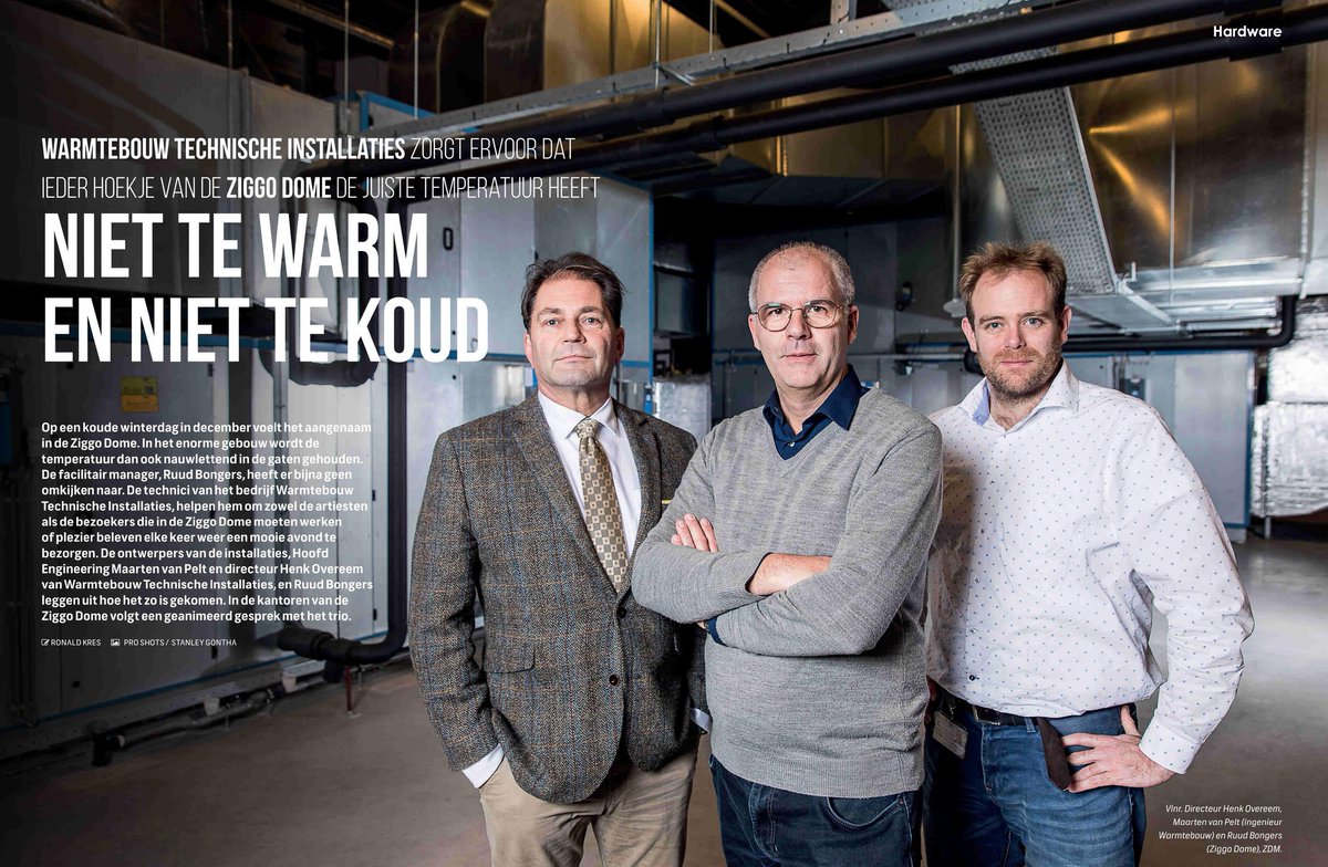 De uitdaging: Hoe zorg je ervoor dat ieder hoekje van de Ziggo Dome de juiste temperatuur heeft? Warmtebouw ging die uitdaging aan en zorgde ervoor dat de <a href="/ZiggoDome/">Ziggo Dome</a> niet te warm en niet te koud wordt. Hoe? Lees dit artikel uit Hardware: bit.ly/2GTOGm9 #klimaatbeheersing