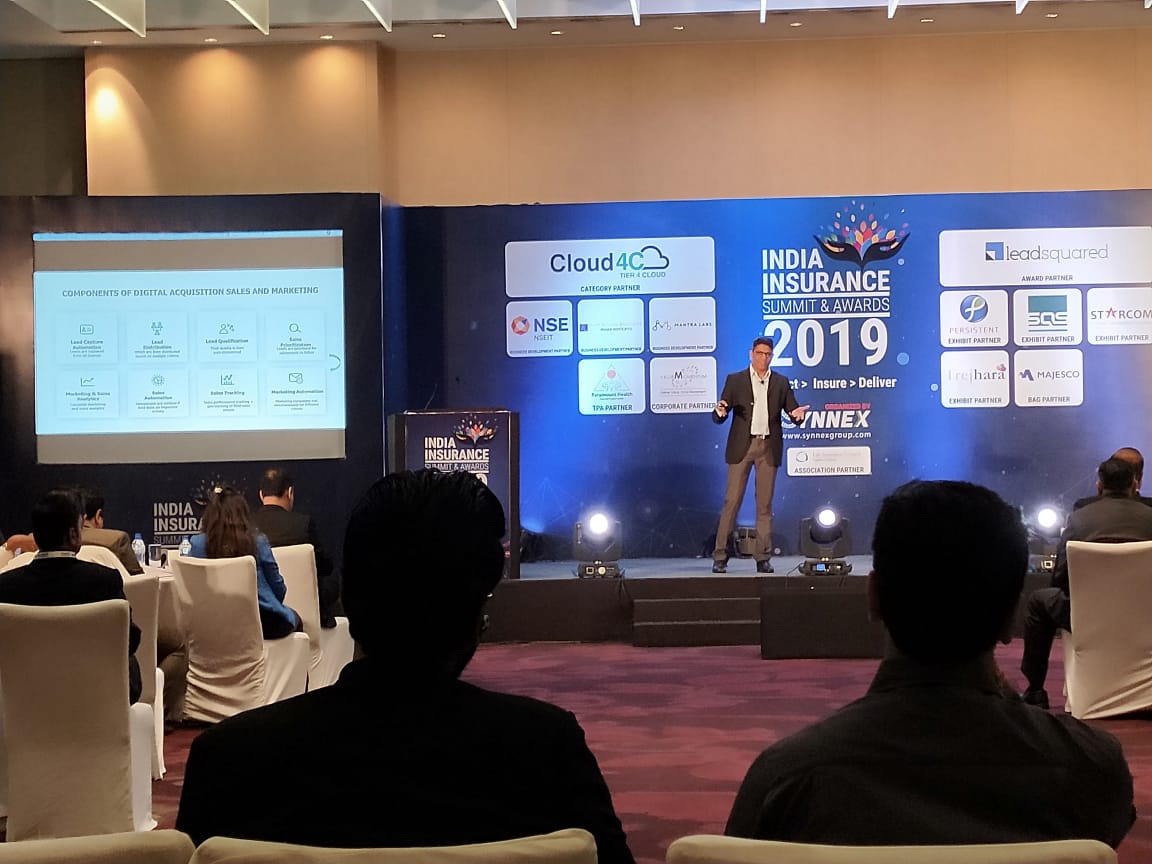 LeadSquared's tweet photo. LeadSquared's Vice President - Enterprise Sales, Sanjay Prasad, presenting at the India #Insurance Summit & Awards 2019, in Mumbai #IISA19 https://t.co/baEzVqH0Ns