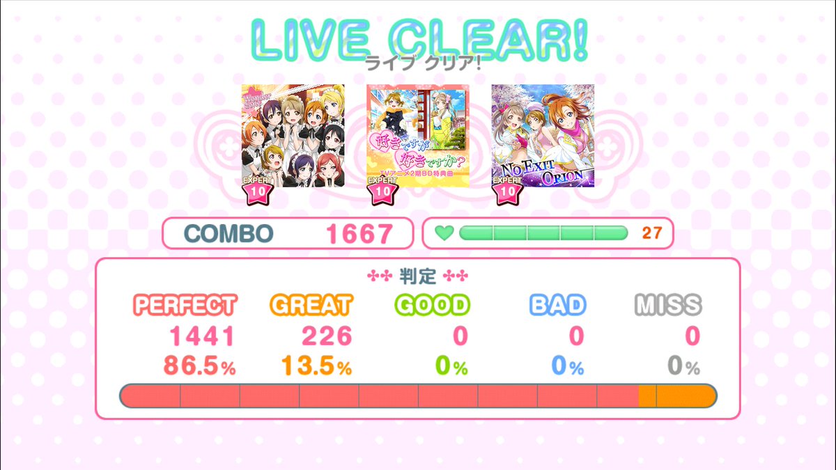 sakagamiyae's tweet photo. !!連続3曲フルコンボ!!
#スクフェス
#Wonderzone
#好きですが好きですか
#NOEXITORION https://t.co/wK49HdkSWd