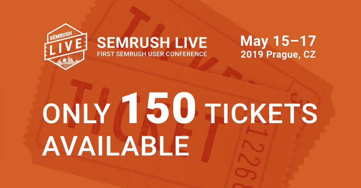 semrush's tweet image. Revolutionize your Digital Marketing strategies and goals, reunite with old friends and make new connections, and be a part of the first ever SEMrush User Conference May 15-19 in Prague!

Only 150 tickets are available, get yours today!

Learn more here: events.semrush.com/userconference…