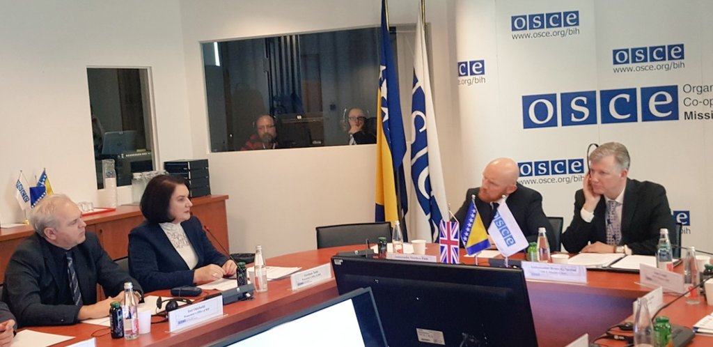 OSCEBiH's tweet photo. .@OSCEBiH Head @BertonBruce, HJPC President Milan Tegeltija and 🇧🇦 Chief Prosecutor Gordana Tadic formalize co-op on the development of digital archive of all war crimes cases evidence in #BiH Prosecutor’s Office posession, supported by UK Govt., Sarajevo, 22 Feb 2019 https://t.co/XF9qJd15Qf