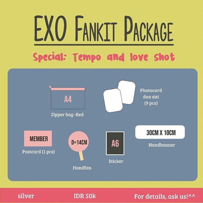sweetieehoneyyy's tweet photo. [OPEN PO EXO FANKIT]
Close: 3 March 2019
Pengiriman: 10 March 2019

- Ada 4 pilihan set yg bisa dipilih👌
- Bisa Shopee😎
- Bisa request member🙆
- Freebies💕
- Bisa beli satuan🔥

#EXO #EXOFankit #Kai #Sehun #Suho #Chen #Xiumin #DO #Lay #Baekhyun #Chanyeol #EXOStuff https://t.co/WogwjP7EMZ