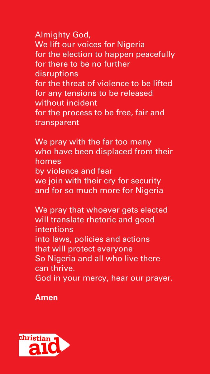 Christian Aid On Twitter A Prayer For The Elections In Nigeria Nigeriadecides