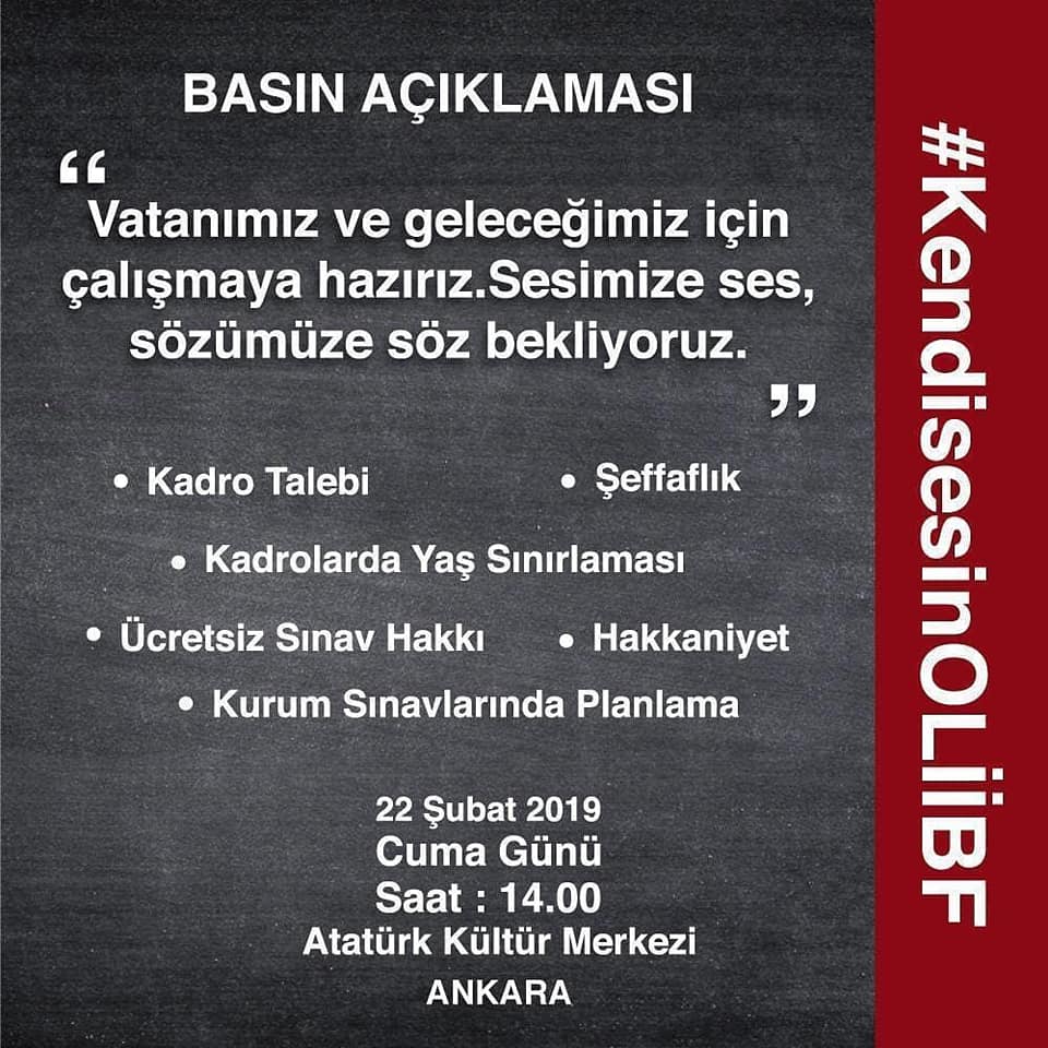 Geçiçi değil kalıcı olarak iibf mezunları için çözüm istiyoruz, diğer bölümler gibi her yıl belirli kadro açılmalı. #iibfankarada #iibfninsesinekulakverin #iibflikadroistiyor @BeratAlbayrak @RT_Erdogan