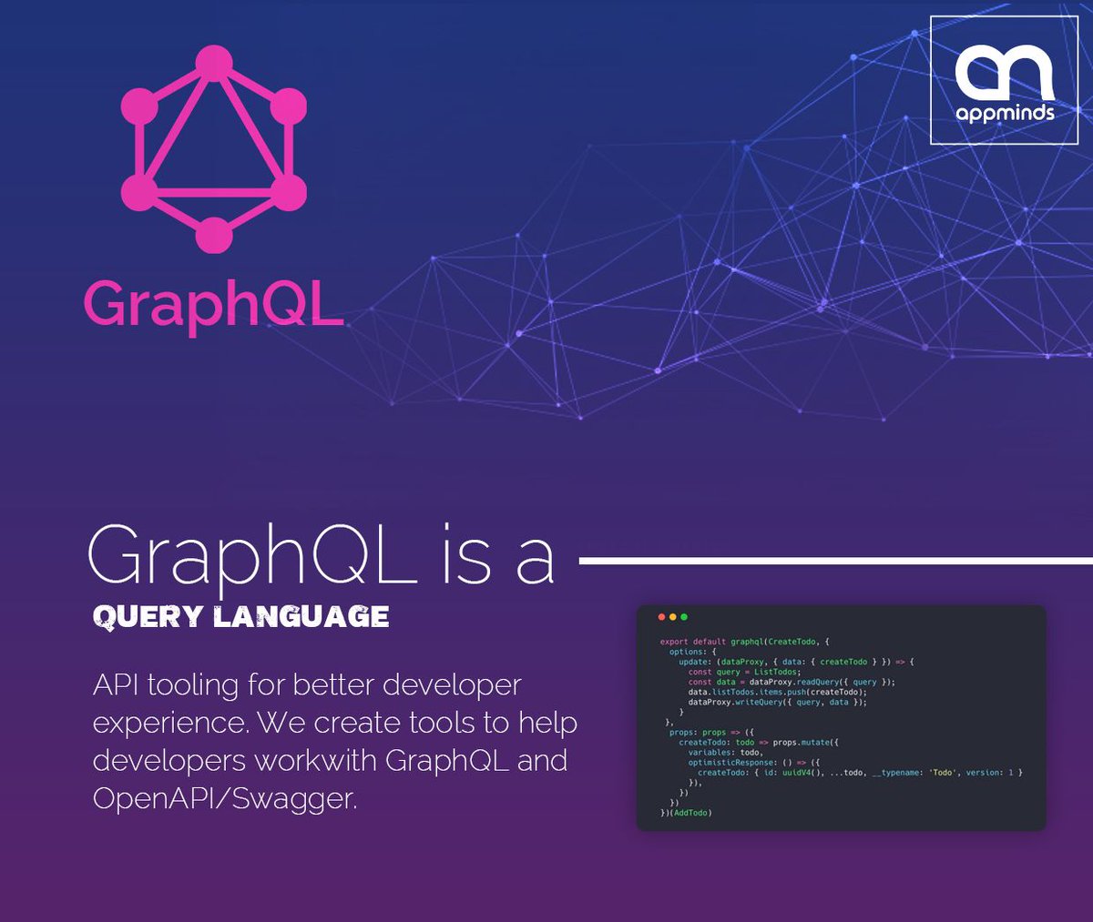 Appmindstech's tweet image. #GraphQL_API_Development
#GraphQL_API_Developer
#GraphQL_API_Services

GraphQL is a query language for APIs and a runtime for fulfilling those queries with your existing data. 
For more info visit: appmindstech.com