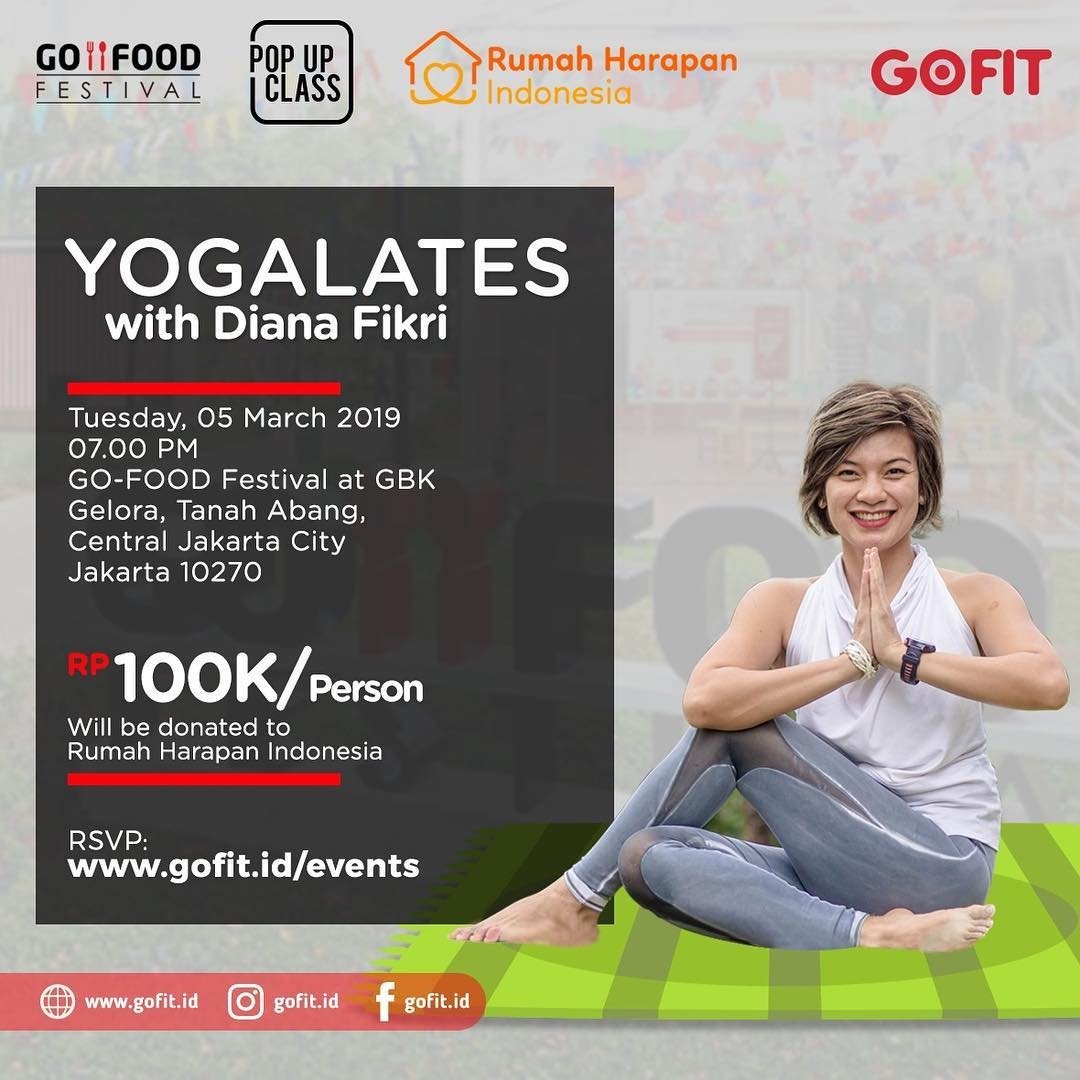 Hallo kakak2, yg mau sehat sekaligus bisa membantu adik adik di RHI, Yuk ikutan  #gofitpopupclass Yogalates bersama Kak @deeyogalates
Hari : Minggu, 5 Maret 2019
Waktu : 07.00 PM
Lokasi : GOFOOD Festival at GBK
Buruan daftar di gofit.id/events  yyaaaa.